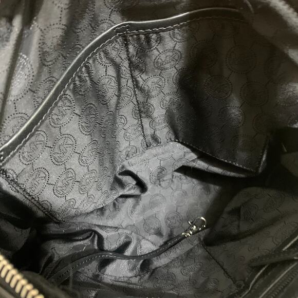 MICHAEL KORS Soft Black Leather Buckle-Trimmed Bowler MILO Satchel w/Strap - Picture 12 of 16